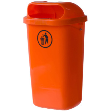 Ielu grozu municipal atkritumu konteiners uz pasta vai sienas DIN 50L - oranžs