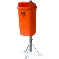 Canasta de calle Contenedor de basura municipal en el poste o pared DIN 50L - Naranja