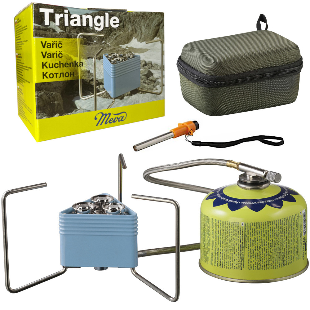 Turisztikai tűzhely gázkártya betakarítás háromszög 3 égő könnyebb 2.3 kw