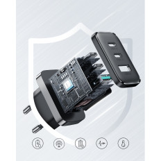 Snabb 2x USB-C / 1X USB-A-nätverksladdare 32W svart
