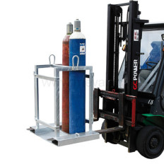 Palette de transport pour bouteilles de gaz de 4 bouteilles.