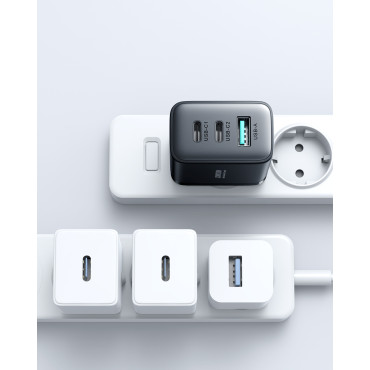 Snabb 2x USB-C / 1X USB-A-nätverksladdare 32W svart