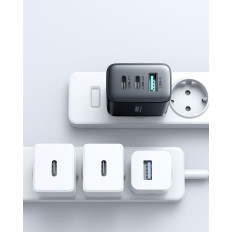Snabb 2x USB-C / 1X USB-A-nätverksladdare 32W svart