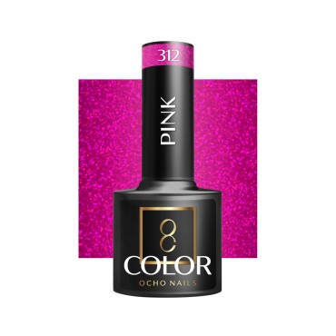 OCHO NAILS Hybrid Nagellack Pink 312 - 5 g — Vorderansicht