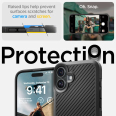 Saks tilfelle på iPhone 16 Core Armor - Svart Mat