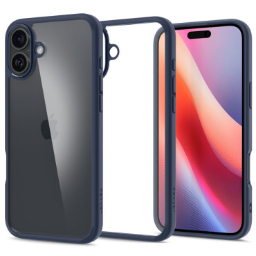Cas de protection sur iPhone 16 Ultra hybride - Transparence Bleu