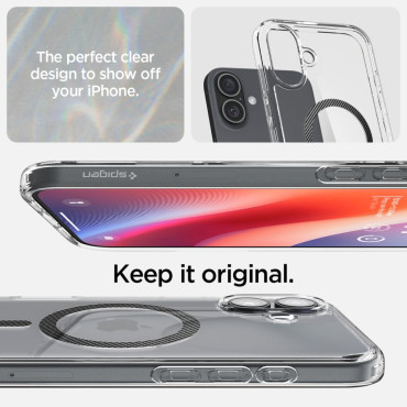 Kaitsekott iPhone 16 Ultra hübriid Magsafe süsinikkiud - läbipaistev hall