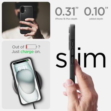 Saks tilfelle på iPhone 16 Core Armor - Svart Mat