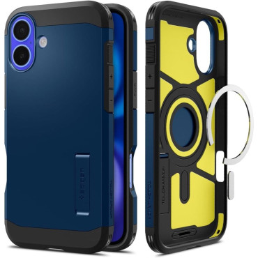 Tuff Armor Magsafe Case med ett stativ för iPhone 16 - Blå