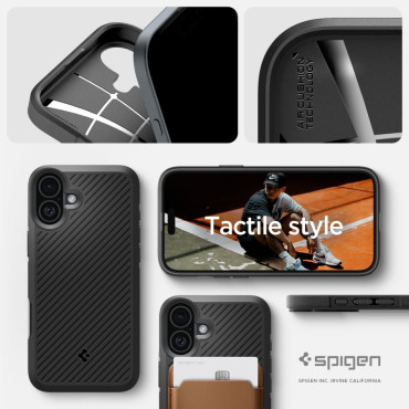 Prípad na iPhone 16 Core Armor - Black Mat