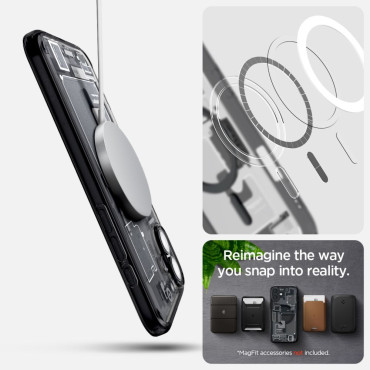 Caso de proteção para iphone 16 ultra híbrido magsafe zero um - cinza escuro