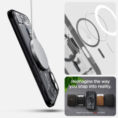 Caso de proteção para iphone 16 ultra híbrido magsafe zero um - cinza escuro