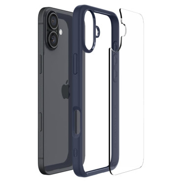Cas de protection sur iPhone 16 Ultra hybride - Transparence Bleu