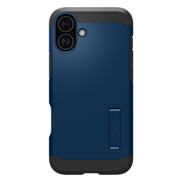 Armadura resistente Magsafe Case com um suporte para o iPhone 16 - azul