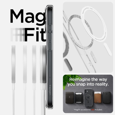 Etui ochronne na iPhone 16 Ultra Hybrid MagSafe Carbon Fiber - przezroczysto szare