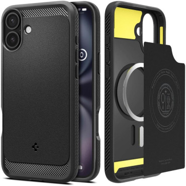 Hape Cap para iPhone 16 Armadura Rugged Magsafe - Negro