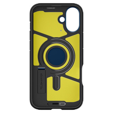 Armadura resistente Magsafe Case com um suporte para o iPhone 16 - azul