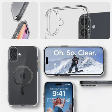 Kaitsekott iPhone 16 Ultra hübriid Magsafe süsinikkiud - läbipaistev hall