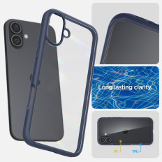 Cas de protection sur iPhone 16 Ultra hybride - Transparence Bleu