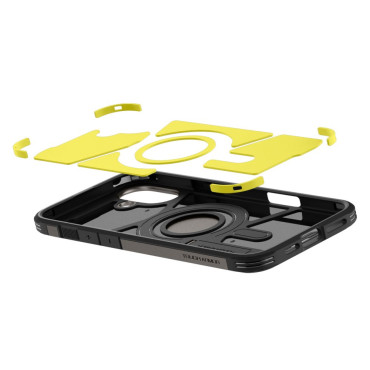 Tough Armor Magsafe Case met een standaard voor iPhone 16 - Gunmetal