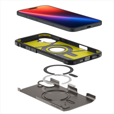 Σκληρή θήκη Armor Magsafe με ένα περίπτερο για το iPhone 16 - Gunmetal