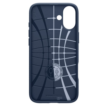 Primer na iPhone 16 tekoči zrak - modra