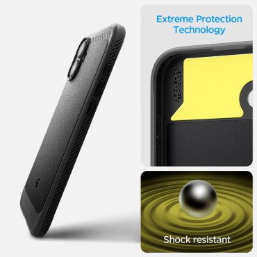 Hape Cap para iPhone 16 Armadura Rugged Magsafe - Negro