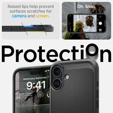 Hape Cap para iPhone 16 Armadura Rugged Magsafe - Negro