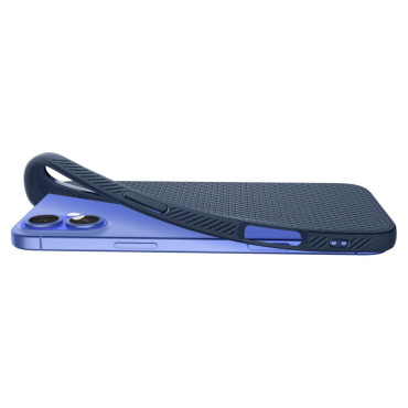 Primer na iPhone 16 tekoči zrak - modra