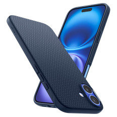 Primer na iPhone 16 tekoči zrak - modra