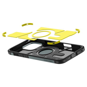 Saksett på iPhone 16 Pro med tøff rustning Magsafe - grønn