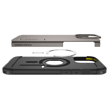 Case Case på iPhone 16 Pro med hård pansar Magsafe - Gunmetal