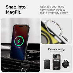 Fall Fall auf dem iPhone 16 Pro mit harter Rüstung Magsafe - Gunmetal