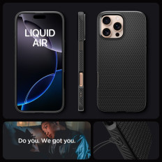 Caso de caso en el iPhone 16 Pro Liquid Air - Negro