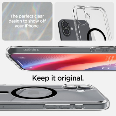 Caso da piscina no iPhone 16 mais Magsafe - Magsafe - preto transparente