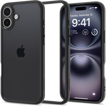 Halt Case op iPhone 16 Plus Ultra Hybrid - Black Mat