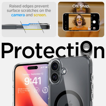 Caso da piscina no iPhone 16 mais Magsafe - Magsafe - preto transparente