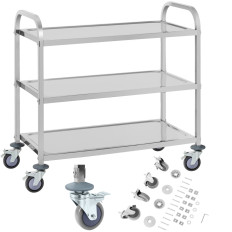 Catering servitör 3 hylla för 150 kg rostfritt stål Royal Catering RCSW 3a