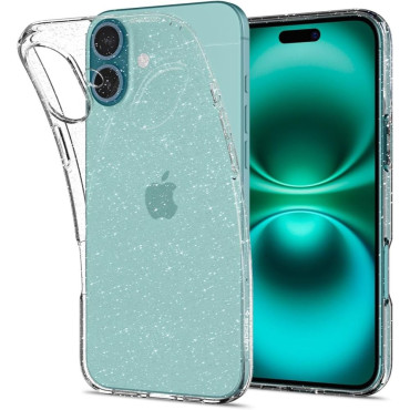 Capa protetora para iPhone 16 mais cristal líquido - transparência-brocado