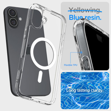 HAPE CAP pre iPhone 16 plus Ultra Hybrid Mag z Magsafe - Transparentná biela