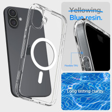 The case of the backpack for the iPhone 16 Plus Ultra Hybrid Mag with MagSafe - clear white