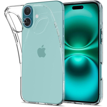 Caso protetor no iPhone 16 mais cristal líquido - transparente