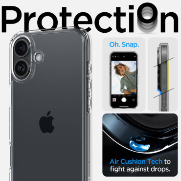 Caso de proteção no iphone 16 mais ultra híbrido - transparente