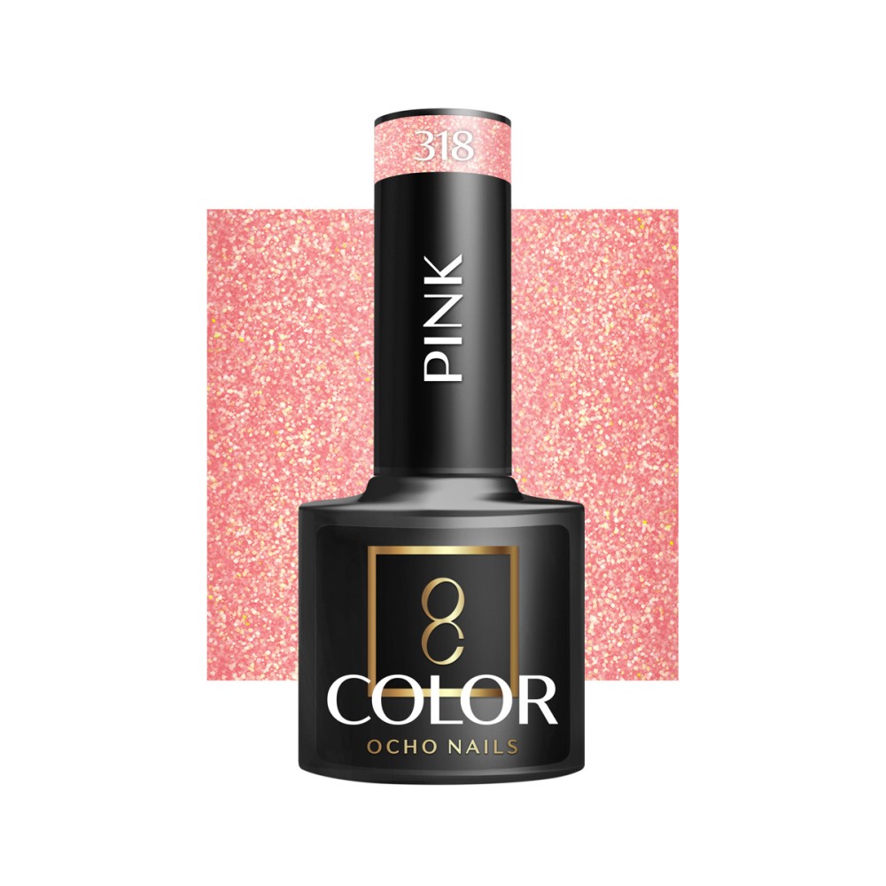 OCHO NAILS Hybrid Nagellack Pink 318 - 5 g — Vorderansicht