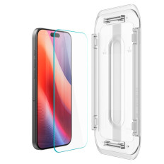 Härdat glas med monteringsram på iPhone 16 Pro Max