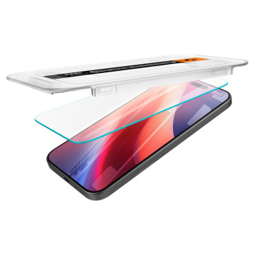 Härdat glas med monteringsram på iPhone 16 Pro Max