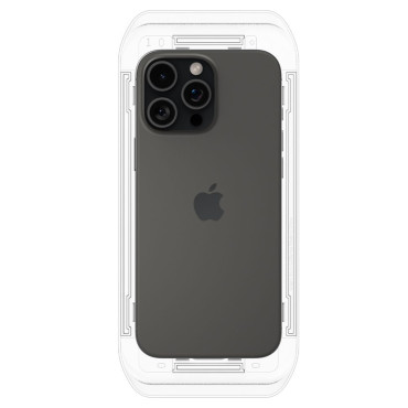 Gehard glas met een montageframe op iPhone 16 Pro Max - 2 stuks.