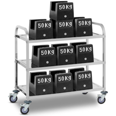 Vendéglátás pincér 3 polc 150 kg rozsdamentes acélból Royal Catering RCSW 3A