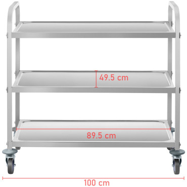 Ēdināšana viesmīlis 3 plaukts 150 kg no nerūsējošā tērauda Royal Catering Rcsw 3a