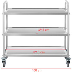 Ēdināšana viesmīlis 3 plaukts 150 kg no nerūsējošā tērauda Royal Catering Rcsw 3a